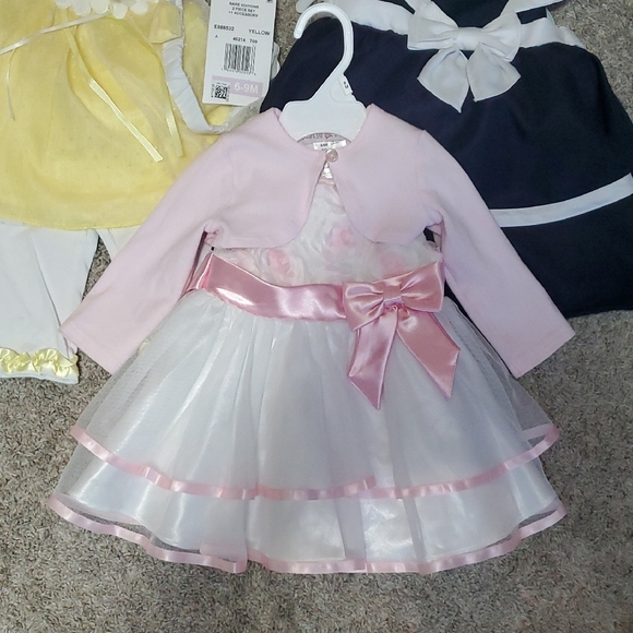 Rare Editions Kids Formal Church Sets - Yellow, Navy, Pink - Picture 5 of 7